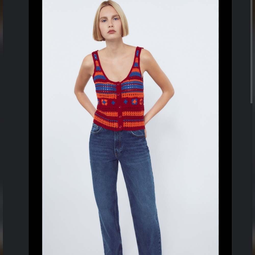 BNWT! Zara crochet top with thin straps